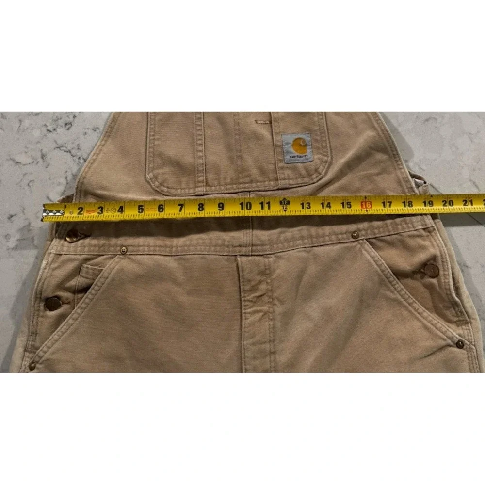 Carhartt Bib Overalls Mens 38x36 Brown Duck Canvas Insulated Workwear R41 BRN